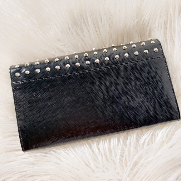 Prada Saffiano Vernice Studded Wallet Clutch - Picture 2 of 8